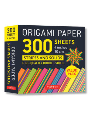 Origami Paper 300 Sheets Stripes and Solids 4 (10 CM): Tuttle Origami Paper: Double-Sided Origami Sheets Printed with 12 Different Designs - Boganto