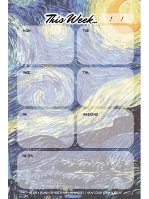 Weekly Planner Notepad : Van Gogh Starry Night, Daily Planning Pad for Organizing, Tasks, Goals, Schedule - Boganto