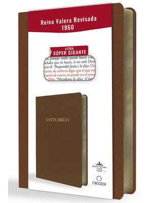 Biblia Reina Valera Revisada 1960 Letra Súper Gigante, Símil Piel Marrón / Spanish Bible Rvr 1960 Super Giant Print, Brown Leathersoft - Boganto