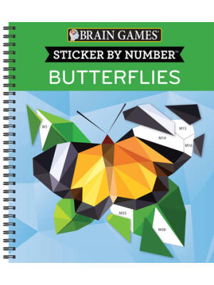 Brain Games - Sticker by Number: Butterflies (28 Images to Sticker) - Boganto