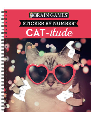 Brain Games - Sticker by Number: Cat-Itude - Boganto