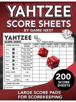 Yahtzee Score Sheets: 200 Large Score Pads for Scorekeeping 8.5 x 11 Yahtzee Score Cards - Boganto