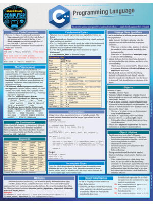 C++ Programming Language : A Quickstudy Laminated Reference - Boganto