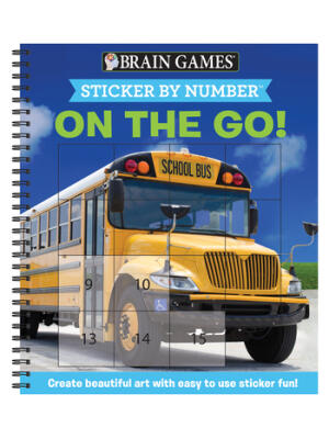 Brain Games - Sticker by Number: On the Go (Easy - Square Stickers): Create Beautiful Art with Easy to Use Sticker Fun! - Boganto