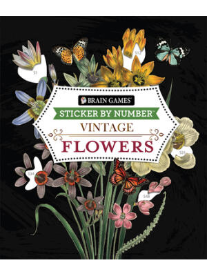 Brain Games - Sticker by Number - Vintage: Flowers (28 Images to Sticker) - Boganto