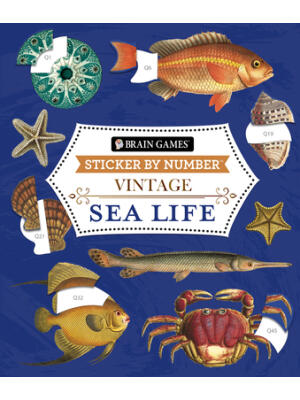Brain Games - Sticker by Number - Vintage: Sea Life (28 Images to Sticker) - Boganto
