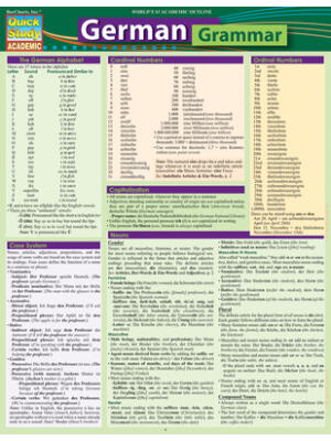 German Grammar : Quickstudy Laminated Reference Guide - Boganto