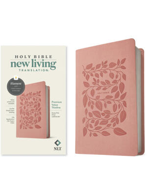 NLT Premium Value Thinline Bible, Filament-Enabled Edition (Leatherlike, Dusty Pink Vines) - Boganto