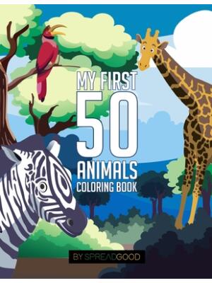Spread good my first 50 animals coloring book-coloring books for kids, ages 2-4 ages 4-8, boys, girls, toddlers- 50 high-quality illustrations-including animal sounds with cute and fun facts of animals-educational, fun learning, easy and relaxing coloring- - Boganto