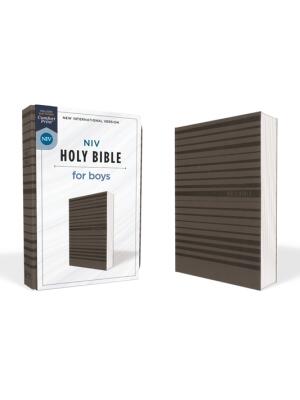 Niv, Holy Bible for Boys, Soft Touch Edition, Leathersoft, Gray, Comfort Print - Boganto