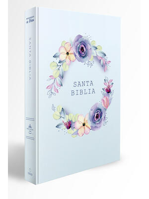 Biblia Rvr 1960 Letra Grande, Manual, Tapa Dura Con Nombres de Dios, Flores Azul / Spanish Bible Rvr 1960 Handy Size, Lp, Hc with Names of God, Blue F - Boganto