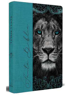 Biblia Rvr 1960 Letra Grande, Tamaño Manual, Tapa Dura de Tela León Aguamarina / Spanish Bible Rvr 1960 Handy Size Large Print Hardcover Cloth Lion Aq - Boganto