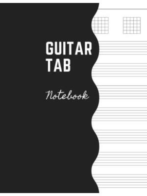 Guitar Tab Notebook: Music Paper Sheet For Guitarist And Musicians - Wide Staff Tab Large Size 8,5 x 11 - Boganto