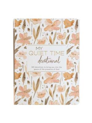 My Quiet Time Devotional - 365 Devotions for Women to Bring You Into the Peace of the Presence of God Peach Floral Softcover Flexcover Gift Book W/Rib - Boganto
